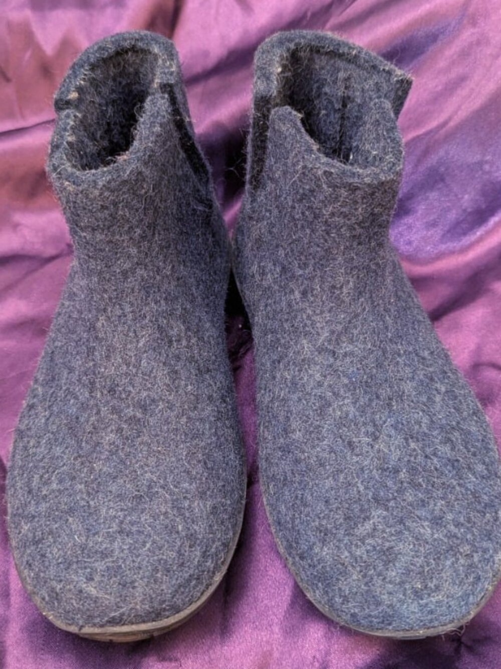Glerups felted boots, deep blue-grey sz 35 5.5